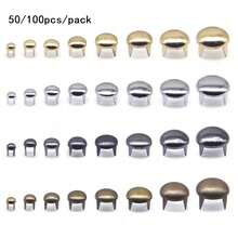 50/100pcs/Pack Metal Round 4-Prong Rivet, Silver Color Leather Rivet, Clothing Accessories, Bags, DIY - Multicolor - View 1