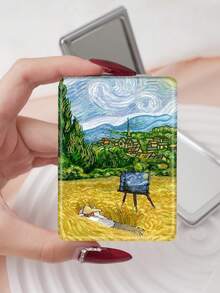 1 Buah Cermin Rias Portabel Seri Lukisan Minyak Van Gogh, Dapat Dilipat, Ringan, Sangat Tipis, Nyaman, Tahan Lama, Terbuat dari Kulit PU, Cocok untuk Berbagai Acara: Perjalanan, Pesta, Kerja, Sekolah, Cocok untuk Semua Usia. - MultiWarna - View 18