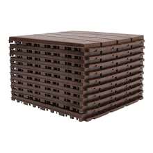 Interlocking Deck Tiles, 12"X12" Wood Grain Outdoor Floor Tiles, Easy Snap Together No Tools Needed, Non-Slip & Drainage, For Patio Balcony Garden [A Good Gift For Family And Friends] - Classic Brown - 10 Tiles@JZ27V39KWDLJQ - View 3