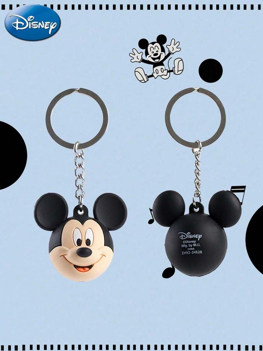 Monogram Disney 1pc  Official Licensed  Icon Spherical Keychain, Spherical Key Ring, Cartoon PVC Key Chain, Creative Cute Backpack Charm, Phone Charm, Small Gift, Bag Decoration, Car Key Chain Charm, Small Gift - Multicolor - View 1