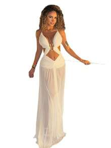 Vestido Tirantes Calado con Adornos Metálicos Nuevo - Blanco - Ver 3