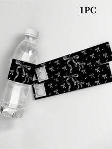 1/10pcs Pink Blue Black Bow Water Bottle Labels Bowknot Theme Party Water Bottle Wraps Bachelorette Wedding Party Decorations - Multicolor - View 10