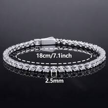 2mm-5mm 100% 莫桑石網球手鍊 925 純銀鍍白金 通過鑽石檢測儀檢測附 GRA 證書 女款禮物珠寶 - 白色 - 查看 34