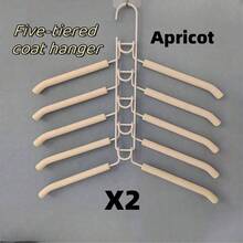 2pcs Multi-Layer Metal Hanger Set, Space-Saving Non-Slip Sponge Clothing Storage Rack, Suitable For Closet Bedroom Dorm, Multi-Function Shirt Hanger, Practical Home Storage Gift, Suitable For Mother's Day Valentine's Day New Year Holiday - Multicolor - View 14