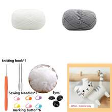 Kit de Materiales para Regalo Creativo: Colgante de Gato de Flores de Lana Tejido a Mano - Material naranja - Ver 9