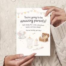 1/2 Sets Cute Elephant Greeting Card With Envelope, New Parents Greeting Card, Pregnancy Announcement Congrats Card, Baby Shower Gift - Multicolor - View 6