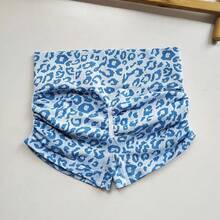 Pantalones cortos de yoga sin costuras con estampado de leopardo para mujer: pantalones deportivos ajustados y de cintura alta para levantamiento de glúteos - Marrón - Ver 9