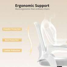 Ergonomic Mesh Office Chair With Flip Armrests And Lumbar Support - Grey - View 6