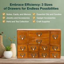 Apothecary Style Drawer Organizer, 12 Drawers For Tea Bags And Herbs - Brown - View 3