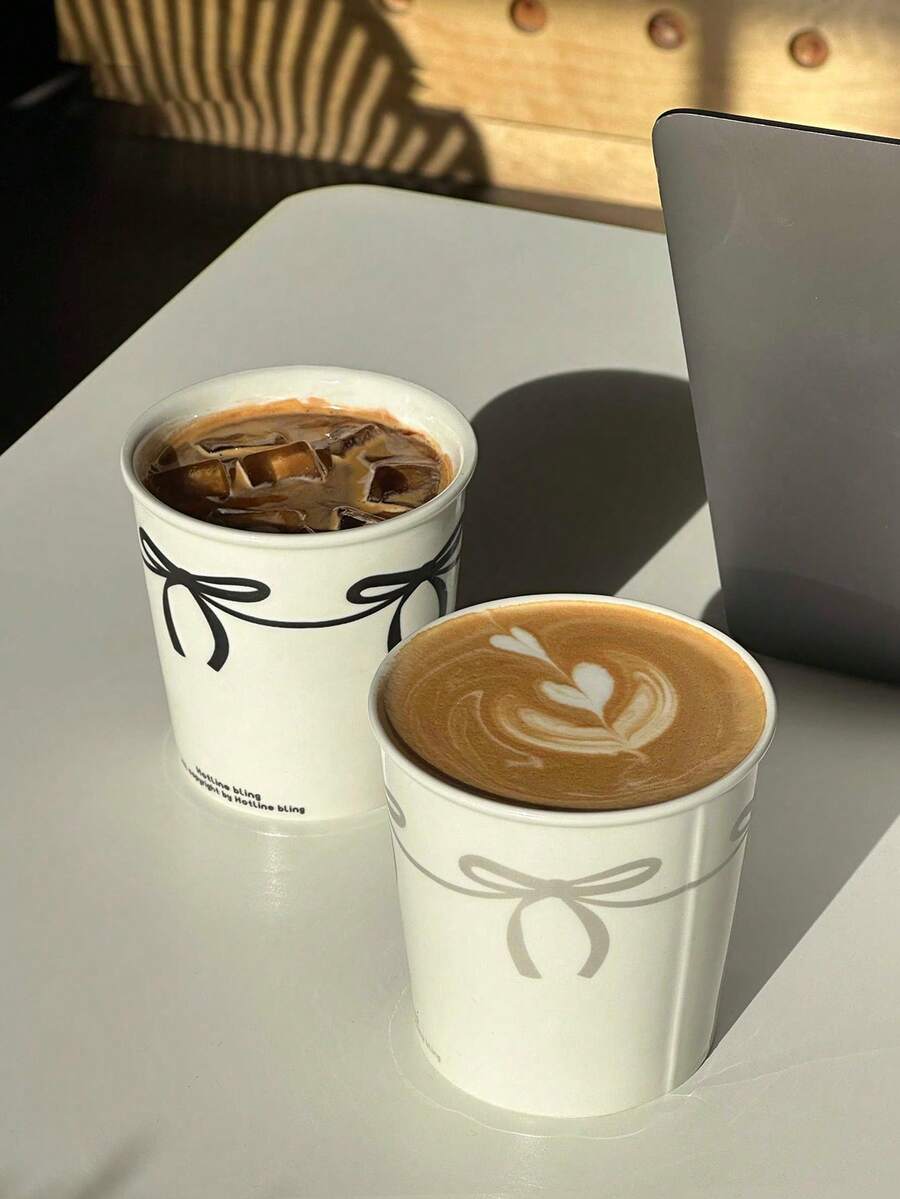 1pc INS Style Bow Knot Ceramic Mug, Water Milk Coffee Cup, American Latte Art Cup - Multicolor - View 1