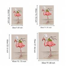 2D平面 2D/平面 1件現代抽象藝術裝飾畫，青蛙騎在火烈鳥上，趣味海報油畫，印刷圖像，簡單畫布畫，辦公室餐廳咖啡店牆面裝飾，臥室客廳家居裝飾 - I - 查看 7