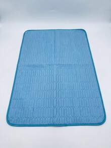 39.3" X 27.5" 自冷狗墊，可水洗重複使用寵物冷卻墊，小型中型犬貓冷卻毯，透氣冰絲寵物床墊，夏季睡眠墊，室內外犬舍床，適合大多數大型犬 - 藍色 - 查看 3