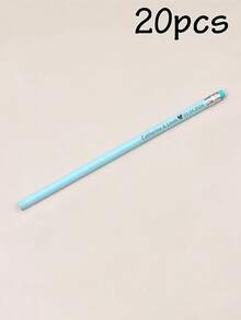 客製化刻字鉛筆 5/10/20/50/100/200支，大宗客製鉛筆，19cm/7.5in，5色：綠色/藍色/黃色/紫色/白色，可擦拭橡皮擦素描鉛筆，5美元以下平價，趣味鉛筆，可愛鉛筆，個性化禮物，開學季 - 風格A - 查看 29