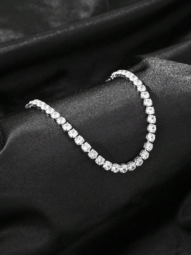 Bộ 3 vòng tay đồng hình trái tim mạ vàng 14K đính đá Zirconia tổng hợp, kiểu dáng thời trang đeo hàng ngày, quà tặng cho phụ nữ. - Bạc - Xem 8