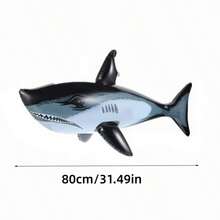Tabla de surf inflable con forma de tiburón, flotador inflable de orca negra para piscina, balsa inflable de PVC con forma de tiburón, adecuada para entretenimiento familiar de adultos, ocio al aire libre, fiesta de verano, playa, lago, piscina, entretenimiento acuático de verano, adecuada para fiesta de piscina, vacaciones, esencial de primavera/verano, decoración de primavera/verano - Múltiples estilos - Ver 8