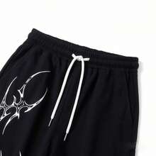 Men's Black All-Season Minimalist Printed Outdoor Sports Casual Flare Pants - Black - View 6