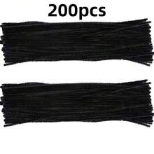 毛根管 100/200/300/400/500 支裝 黑色 6mm X 11.8英吋 絨毛棒 創意DIY手工裝飾 絨毛棒手工藝材料 藝術與節日裝飾 - 黑色 - 查看 15