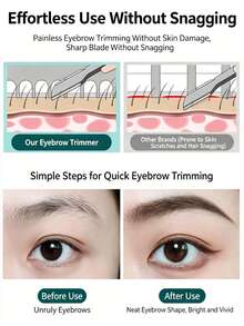 12/6/1 pieza Juego de Formado de Cejas con Brillo Transparente, Juego de Eliminación de Vello, Juego de Afeitado, Juego de Tijeras para Formado de Cejas, Herramientas de Maquillaje, Juego de Herramientas para Ojos - Multicolor - Ver 3
