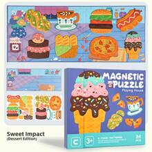 1 Set Animal Magnetic Puzzle, Educational Science Toy For Kids, Forest Theme Cartoon Animal Shapes, Early Learning Magnetic Puzzle Board, Develop Hand-Eye Coordination And Concentration, Parent-Child Interaction Desktop Game - Multicolor - View 17