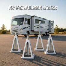 [Free Shipping] Aluminum Leveling Supports 4 Pack For Travel Trailer Camper Motorhome, 6000 Lbs Capacity Single Screw Lift 11-17 Inch Height Adjustable Stable Base Structure-XY786444 - Default0 - View 1