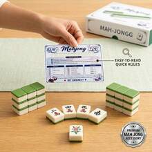 1pc Mahjong Reference Card, Mahjong Quick Reference Guide, American Mahjong Rules Guide, Acrylic Waterproof Mahjong Game Card (Suitable For Beginners), Party Game Essential - Multicolor - View 1