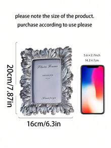 1pc Vintage European Style Golden Palm Leaf Pattern Decorative Photo Frame, Resin Material Dual-Use Home Decor Frame, Suitable For Family Photo Display And Photography Prop Decoration, Gift For Birthday, Graduation - Multicolor - View 11