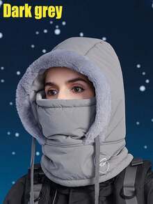 1 Pc Black & Pink Waterproof Balaclava Ski 3-In-1 Mask, Warm Wool Windproof Face Mask For Men & Women In Cold Weather, Warm Face Mask Cap - Multicolor - View 17