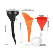 3-Piece Plastic Funnel Set For Cars, Large Diameter Tool For Refueling And Oil Changing In Car Repairs, Accessories For Fuel Replacement In Car Engines. - A - View 3