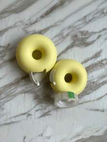 1pc Small Round Tape Dispenser | Tape Cutter | These Tapes Are Perfect For Office Use, Crafts And Gift Wrapping Creative Donut Tape Cutter Korean Stationery Tape Dispenser Invisible Portable Holder Student Learning For Hands - 1pc Yellow - View 5
