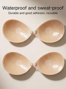 YIYANG 2pcs Push-Up Adhesive Bra | Reusable Silicone Nipple Covers Suitable For Backless Outfits | Strapless Self-Adhesive Nipple Covers Suitable For Party Evening Dresses - Multicolor - View 3