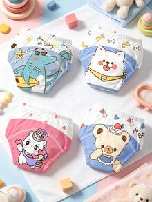 Reusable Baby Potty Training Underwear, Cute Pet Animal Print Washable Toilet Training Shorts, Suitable For Baby Boys And Girls, 3 Pieces Set - Multicolor 1 - View 15