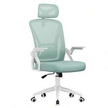 Ergonomic Mesh Office Chair With Flip Armrests And Lumbar Support - Green-4 - View 2