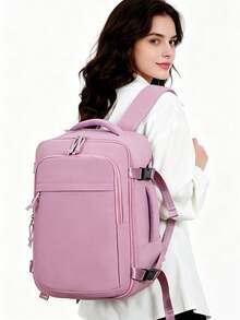 1pc Multi-Color Travel Laptop Backpack, Waterproof With Luggage Strap, Multi-Pocket Design, Suitable For Travel And Daily Use, Summer Essential - Multicolor - View 8