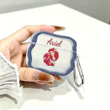 Disney La Sirenita Ariel Funda Floral para AirPods Lindo Estuche Transparente a Prueba de Golpes con Llavero Compatible con AirPods 1/2/3/4 y Pro/Pro 2ª Generación Adecuado para Nuevos AirPods Pro 3 Regalos de Navidad para la Novia. - Transparente - Ver 1