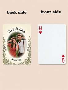 1Set Custom Couple Photo & Text Card With Tin Box, Personalized Wedding/Anniversary Memory Card Set, Floral Design, Durable Cardstock; Ideal Gift For Lovers, Wedding Favors, Anniversary Souvenirs & Keepsakes, Custom Photo Gift - Multicolor - View 14