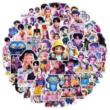 60入 K-POP D-Emon H-Unters 貼紙，混色角色印花貼紙，適用於粉絲派對、剪貼簿、筆電裝飾、水壺、手機殼、文具、派對小禮物 - 彩色 - 查看 3