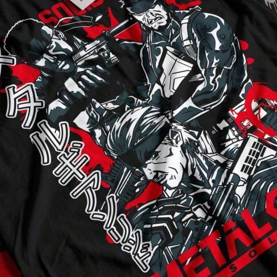 Metal Gear Solid Game T-Shirt, Round Neck, Summer Clothing, Casual, Metal Gear Solid Rising T-Shirts, Unisex, Metal Gear Solid T-Shirt, Breathable And Comfortable. - 黑3 - 查看 1