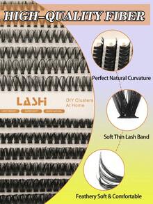 240 Racimos de Pestañas Postizas, Pestañas Voluminosas Curva D, Longitud 8-16 Mm, 2 Estilos Disponibles, Adecuadas para Festivales de Música, Navidad, Bodas y Otras Ocasiones - D - Ver 4