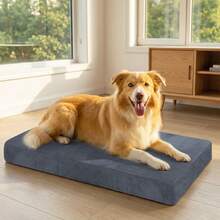 DUJUIKE Dog Bed Cover - Soft Plush Replacement Cover, 100% Waterproof, Soft Fleece/Velvet Material; Waterproof And Removable/Washable Dog Bed Cover (Dark Gray) - Dark Grey - View 2