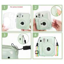 1個透明硬殼 Fujifilm Mini 12 拍立得相機保護殼，水晶透明PC材質，附可調節彩虹背帶，精準開孔，防震耐刮，可完全操作所有按鈕 - 查看 8