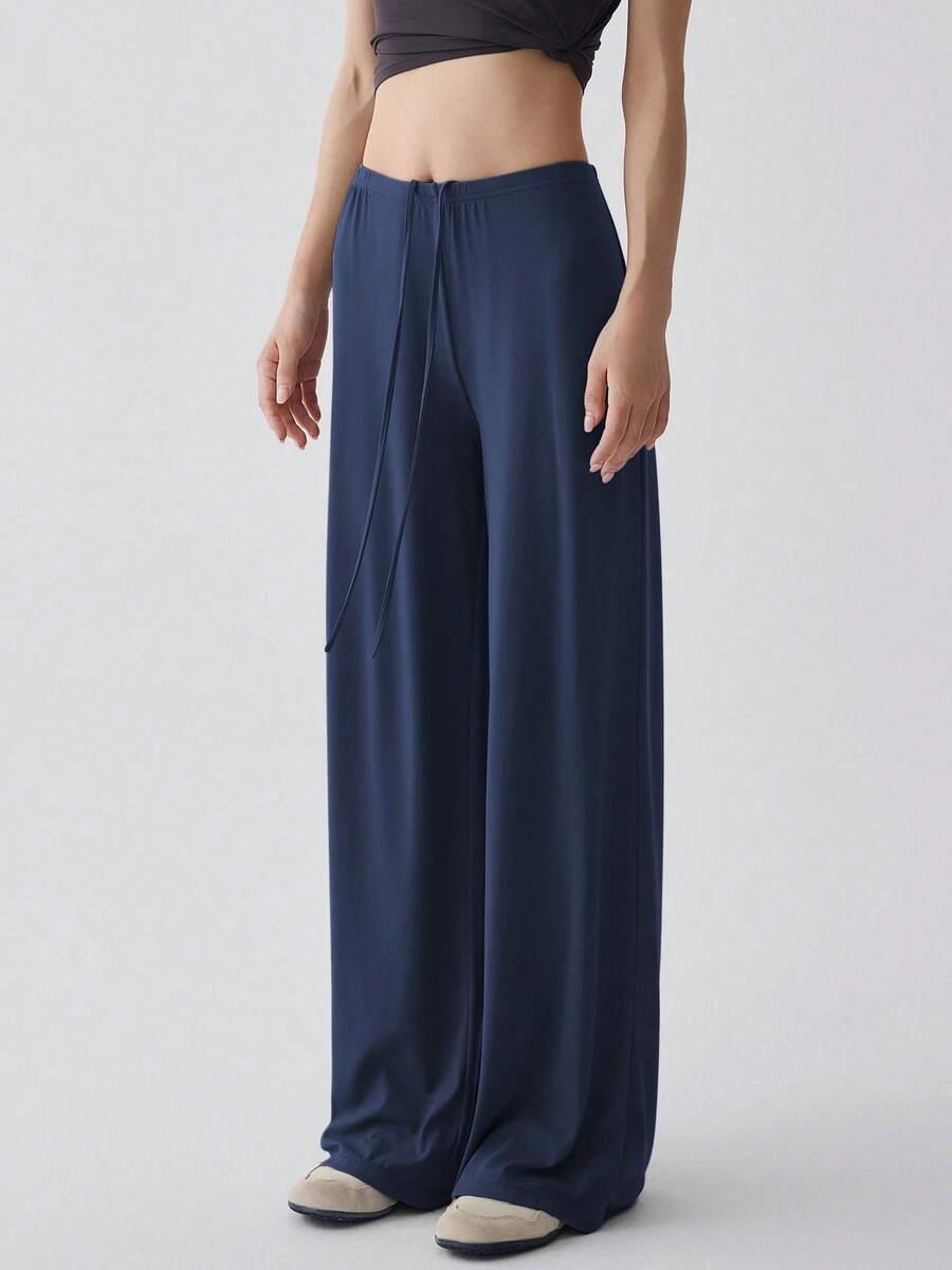Ctenkevet-Corredores de Yoga de pierna ancha de cintura alta para mujer, pantalones de chándal informales para mujer, pantalones de chándal rectos holgados para exteriores, otoño - CK9211-Azul marino - Ver 1