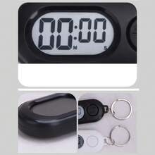 Kitchen Sports Countdown Timer Keychain, Digital Pocket Timer For Decoration, Training Aid Tool, Sports Timer Pendant. - Black - View 6
