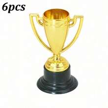 6 cái/24 cái Cúp mini bằng nhựa màu vàng, Cúp vui nhộn, Phù hợp cho thể thao, phần thưởng lớp học và văn phòng, quà tặng tiệc - vàng - Xem 5