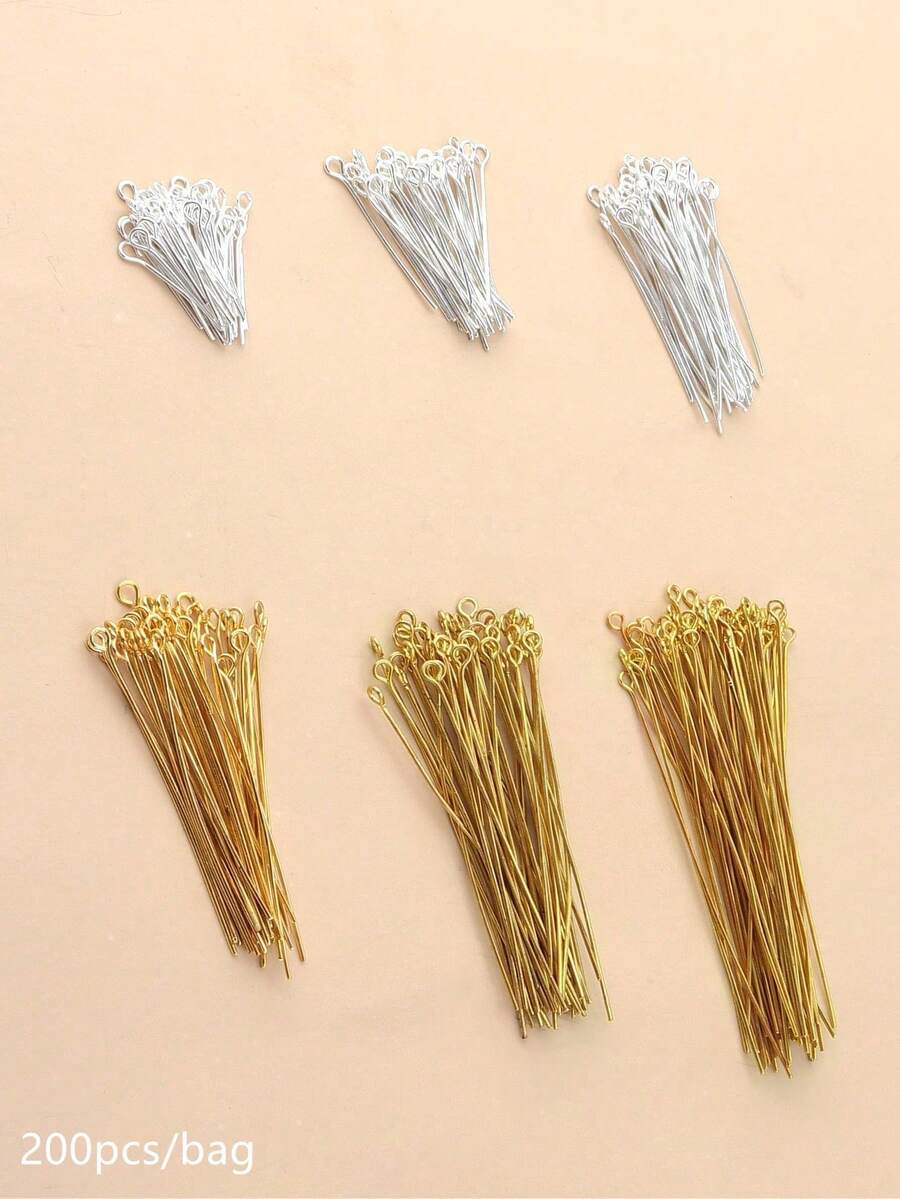 200 piezas Accesorios para hacer joyas Pendientes Hallazgos - Oro + Plata (200 piezas) - Ver 1