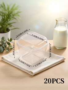 1/10/20 Peças Copos de Mousse Quadrados Transparentes, Caixas de Doces, Adequados para Sobremesas de Aniversário, Casamento, Festa de Feriado, Frutas, Pudim, Gelatina, Sorvete, Recipientes de Cozimento, Suprimentos para Festa, Buffet de Eventos, Recipientes Quadrados, Louça Moderna, Copos Leves, Recipientes para Bolo - Multicolorido - Visão 11
