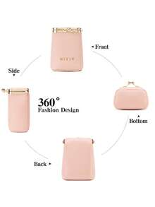MIYIN Estuche de labial vintage con patrón de leopardo y cierre de beso con espejo interior, bolsa de cosméticos compacta portátil mini, estuche de almacenamiento de maquillaje pequeño para regalo diario de damas - Multicolor - Ver 6
