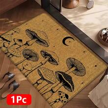 1 pieza, Decoración del hogar, Estampado de patrón de hongos, Alfombra de cocina de lino, Tapete de cocina, Tapete de piso, Tapete de baño, Tapete de puerta, Impresión 3D rectangular, Adecuado para sala de estar, dormitorio, pasillo, baño, lavandería - Alfombra de poliéster, Adecuado para decoración del hogar interior y exterior - Multicolor - Ver 16