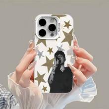 Cantante negra con tema de estrella doradafunda de teléfono Fundas compatibles con ,Apple,VIVO,OPPO,,, y Honor.Fabricadas en silicona TPU,ofrecen protección contra golpes y caídas. - Blanco - Ver 2