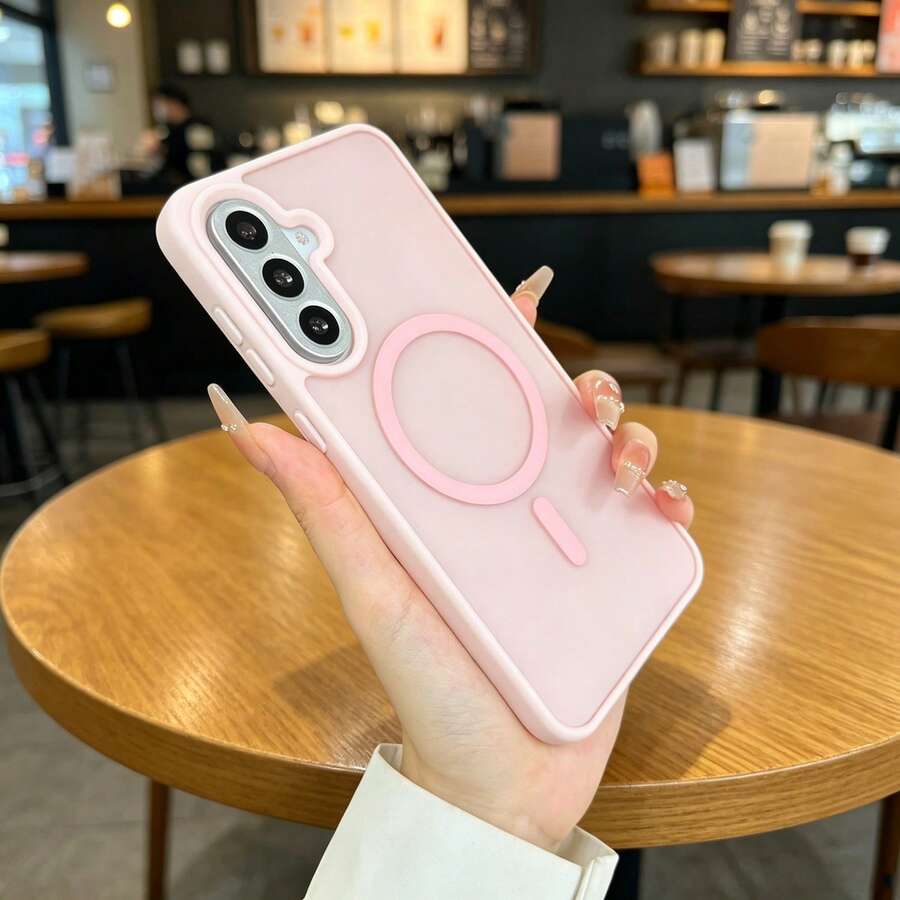 360°全方位保護半透明磁吸手機殼,適用於 S25 FE A57 A37 A17 A07,支持無線充電,防震保護殼適用於A56 A36 A26 A16 A06 S26 Ultra S25 Ultra - 粉色 - 查看 1