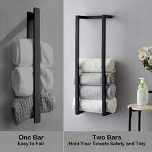 Bathroom Towel Rack, French Wall Mounted Storage Rack, Is A Space Saving Bathroom Accessory That Can Accommodate Up To 6 Large Towels. Equipped With A Storage Rack, Suitable For Hand Towels, Face Towels, And Bathrobes. - Multicolor - View 5